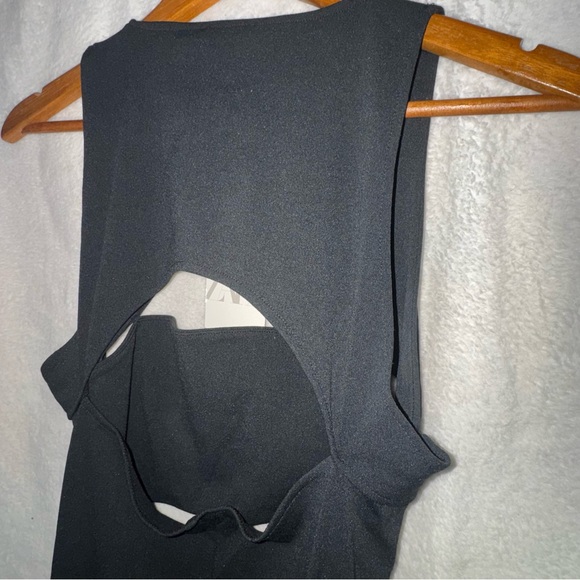 Zara Black Cut-Out Maxi Dress LBD Large NWT - Picture 6 of 9
